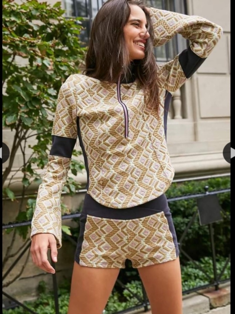 Free People Movement Solstice Full Zip Sweatshirt And Shorts Set